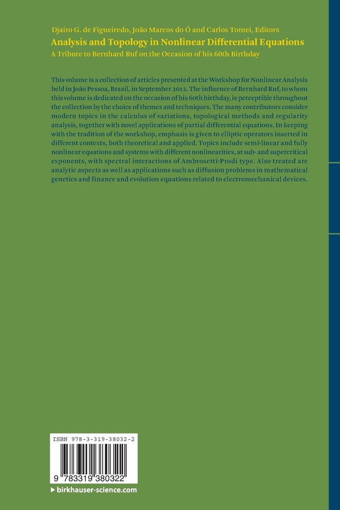 Analysis and Topology in Nonlinear Differential Equations