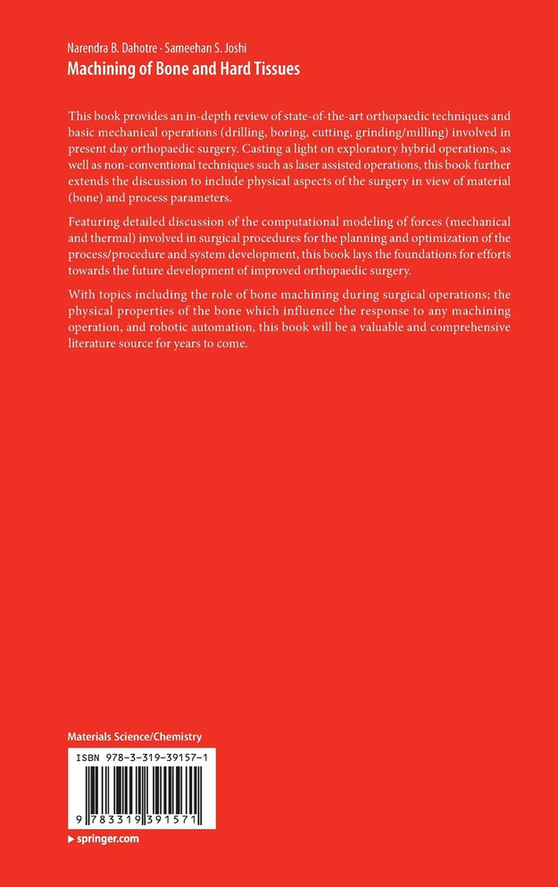 Machining of Bone and Hard Tissues