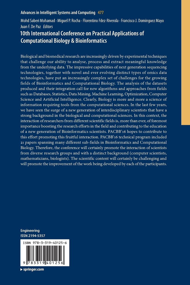 10th International Conference on Practical Applications of Computational Biology & Bioinformatics