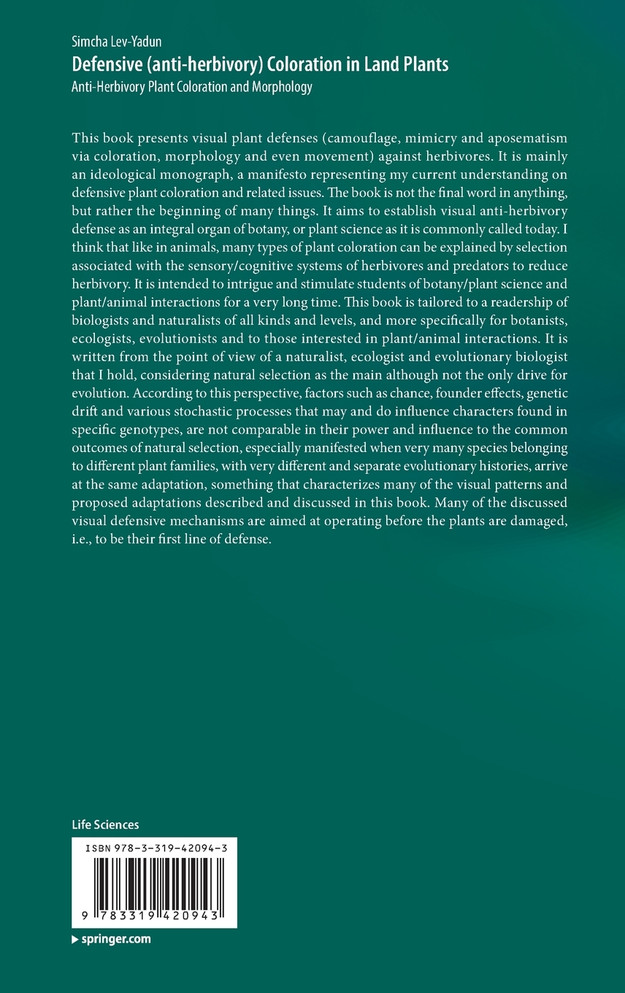 Defensive (anti-herbivory) Coloration in Land Plants