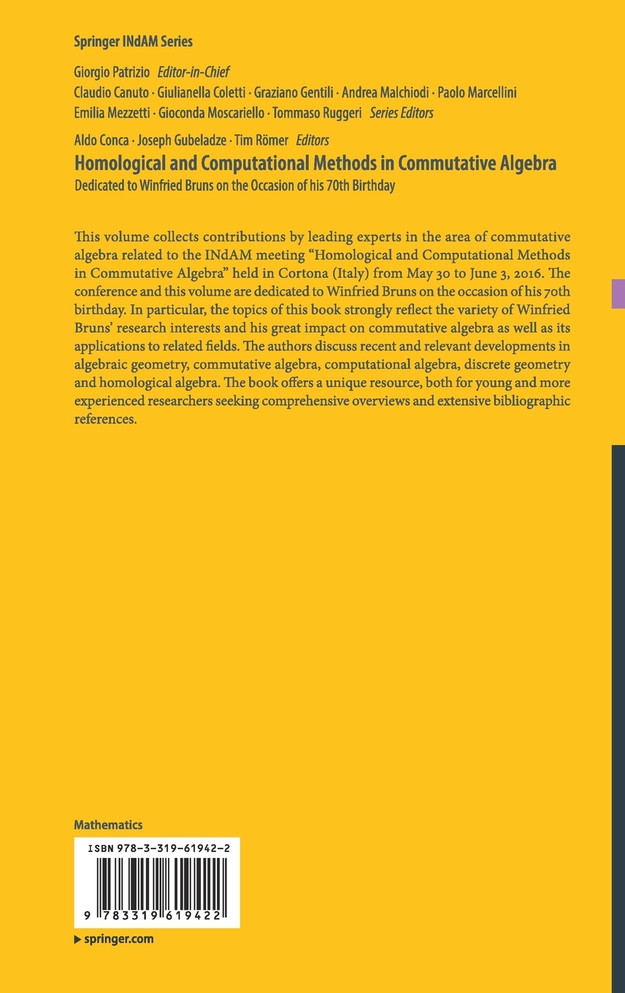 Homological and Computational Methods in Commutative Algebra