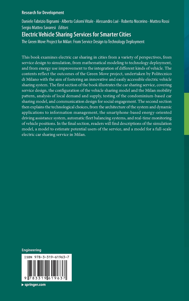 Electric Vehicle Sharing Services for Smarter Cities