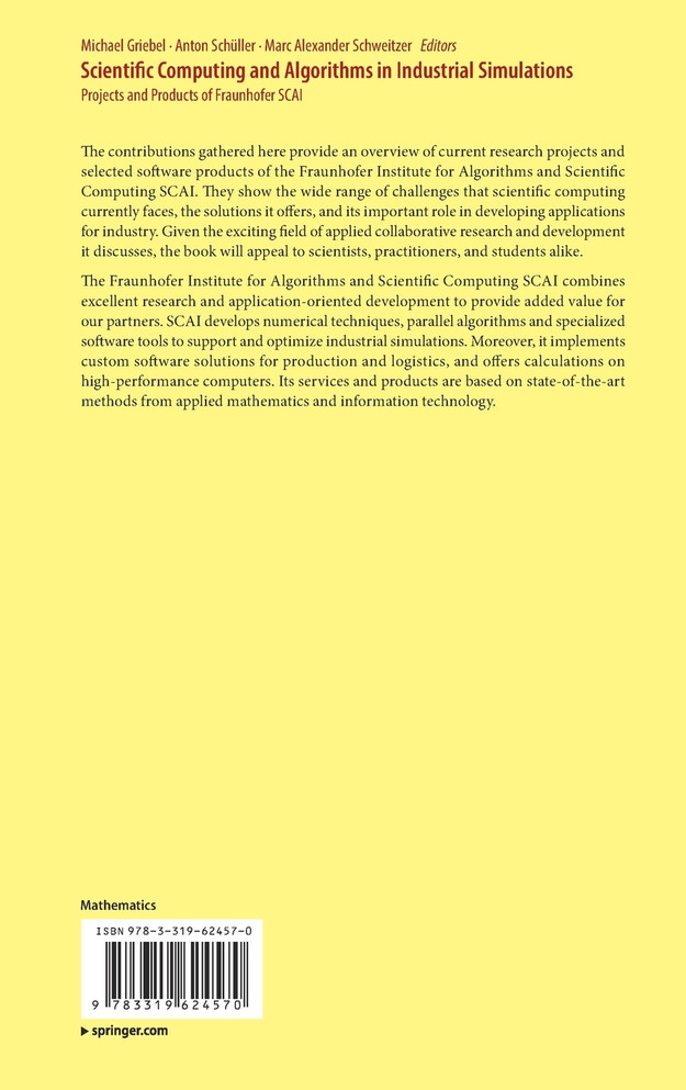 Scientific Computing and Algorithms in Industrial Simulations