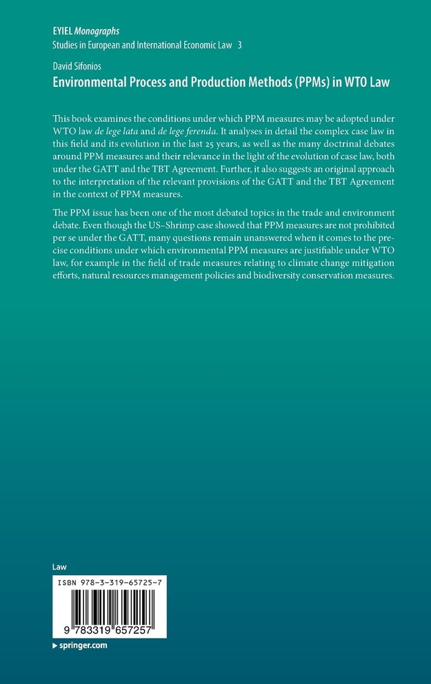 Environmental Process and Production Methods (PPMs) in WTO Law