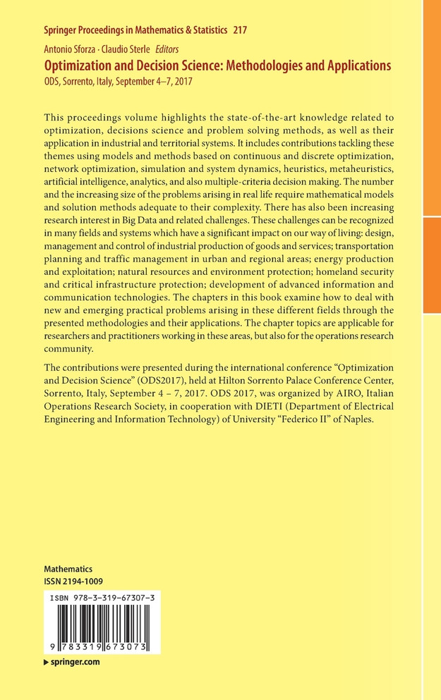 Optimization and Decision Science