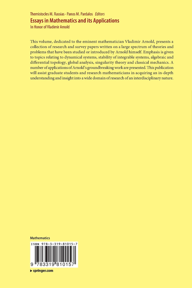 Essays in Mathematics and its Applications