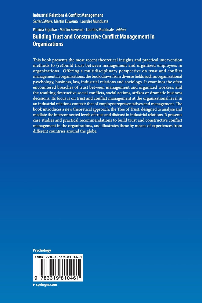 Building Trust and Constructive Conflict Management in Organizations
