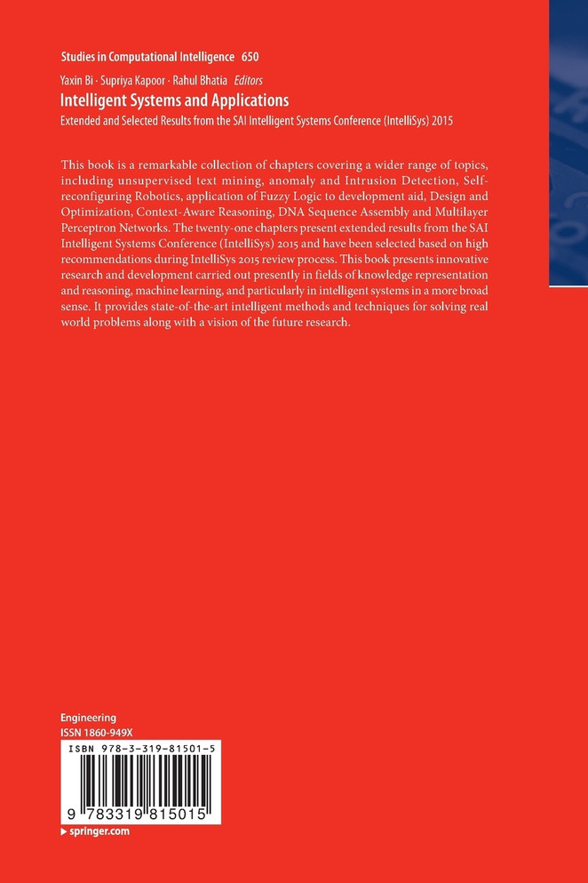 Intelligent Systems and Applications