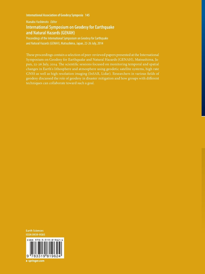 International Symposium on Geodesy for Earthquake and Natural Hazards (GENAH)