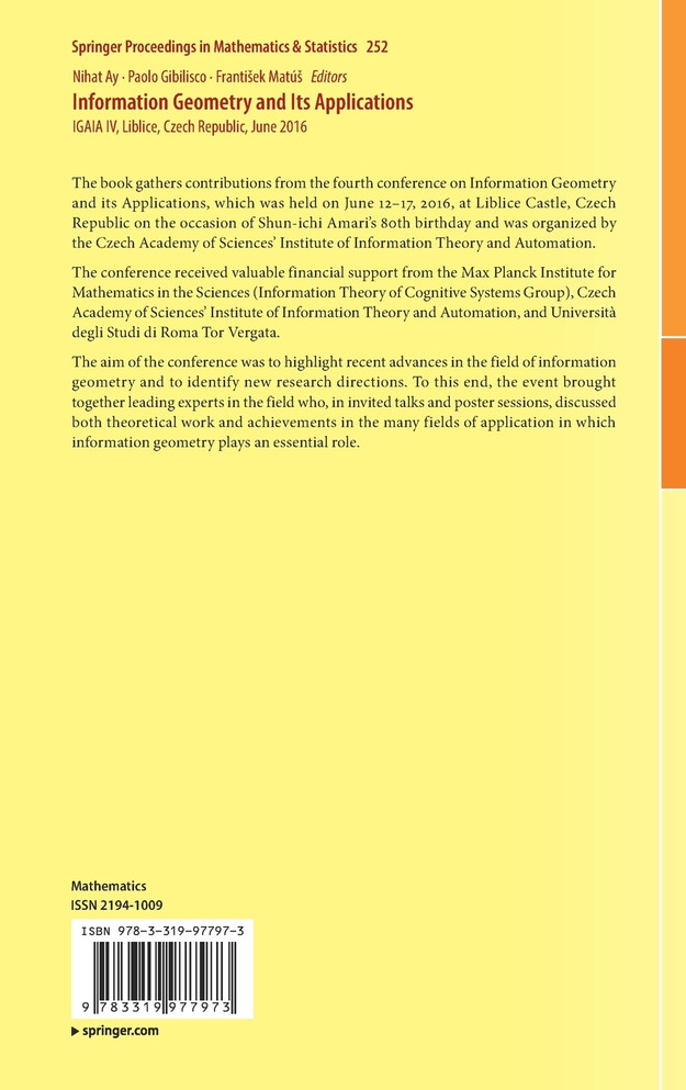 Information Geometry and Its Applications