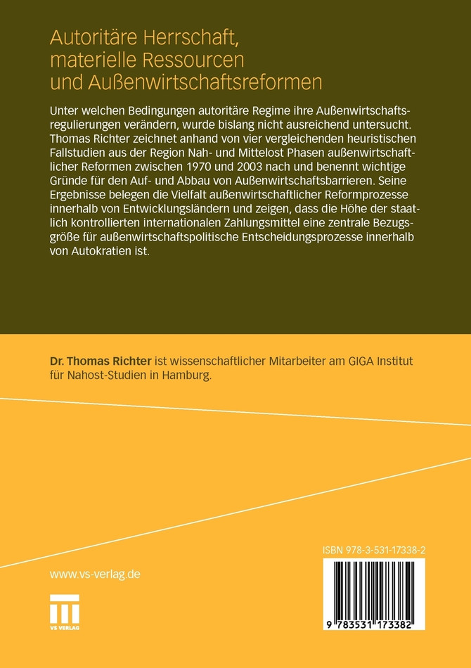 Autoritäre Herrschaft, materielle Ressourcen und Außenwirtschaftsreformen