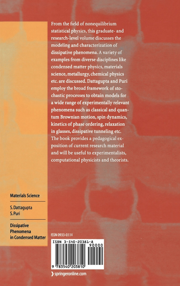 Dissipative Phenomena in Condensed Matter