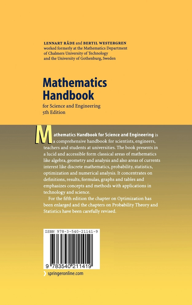 Mathematics Handbook for Science and Engineering
