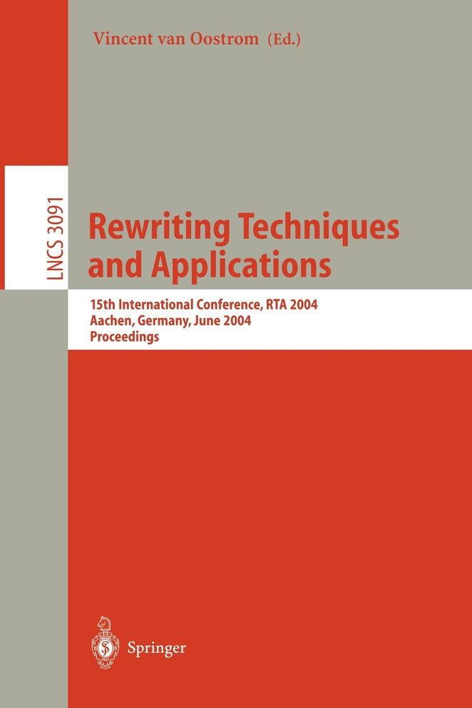 Rewriting Techniques and Applications