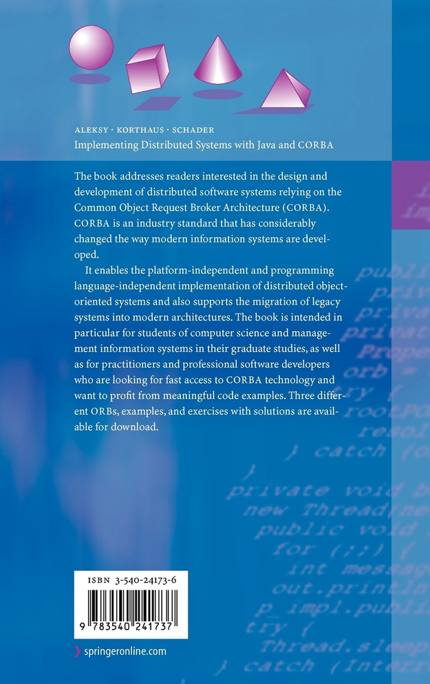 Implementing Distributed Systems with Java and CORBA