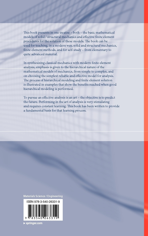 The Mechanics of Solids and Structures - Hierarchical Modeling and the Finite Element Solution