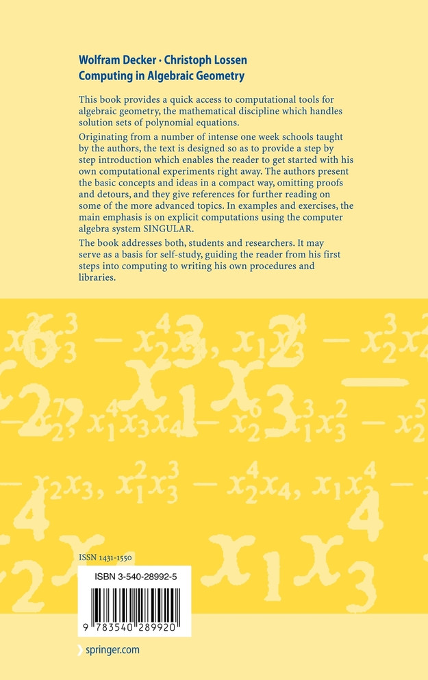 Computing in Algebraic Geometry