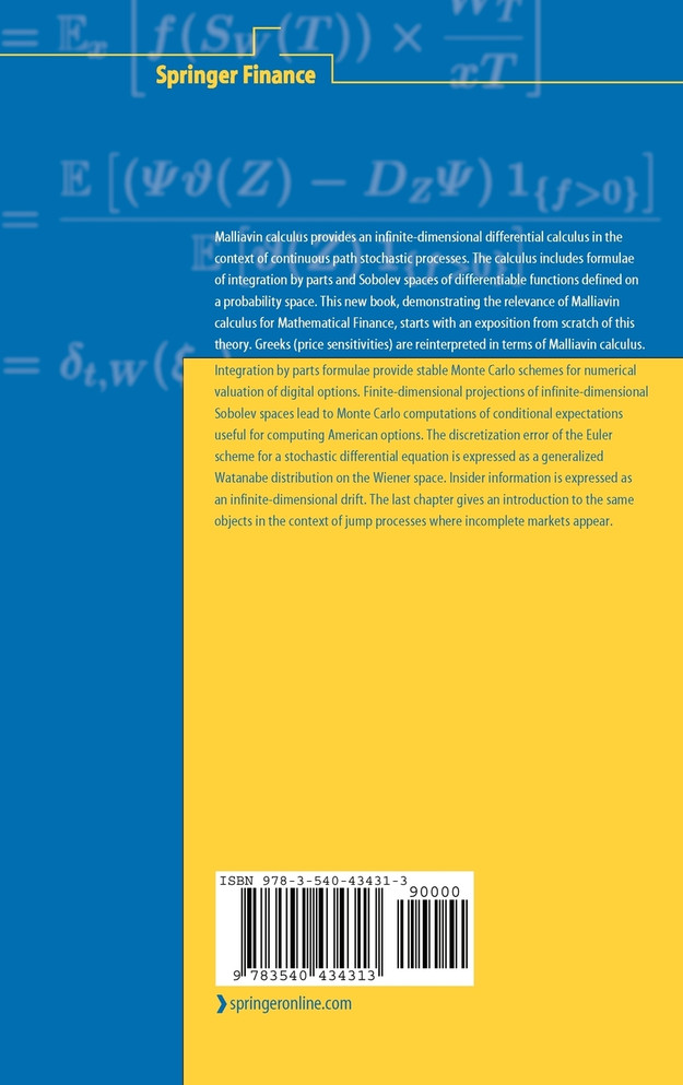 Stochastic Calculus of Variations in Mathematical Finance