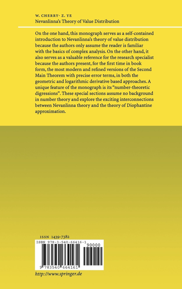 Nevanlinna's Theory of Value Distribution