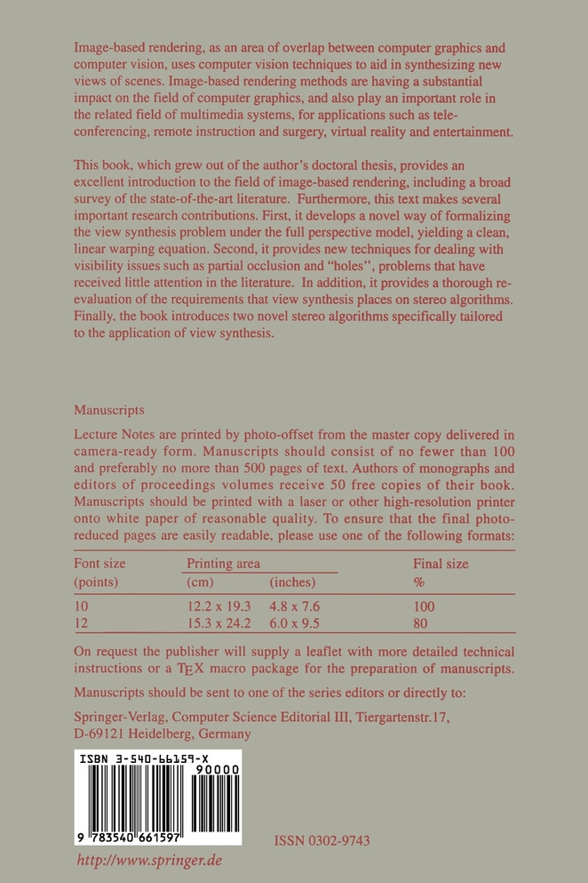 View Synthesis Using Stereo Vision