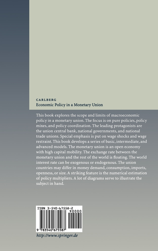 Economic Policy in a Monetary Union