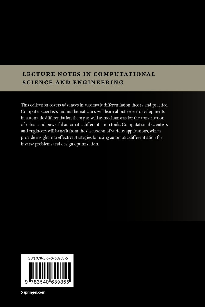Advances in Automatic Differentiation