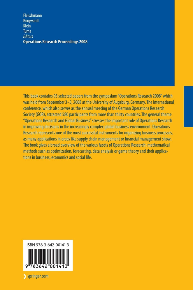 Operations Research Proceedings 2008