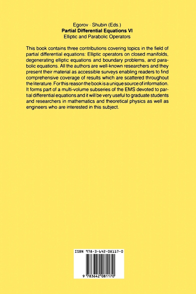 Partial Differential Equations VI