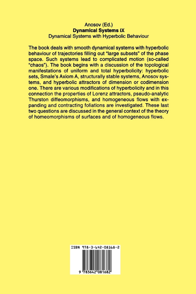 Dynamical Systems IX