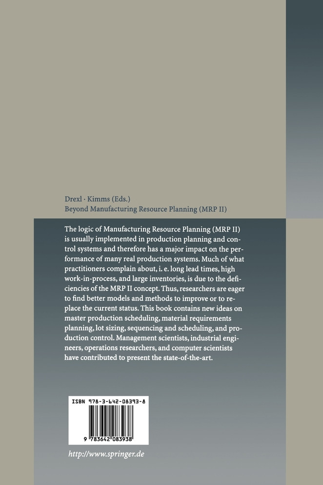 Beyond Manufacturing Resource Planning (MRP II)