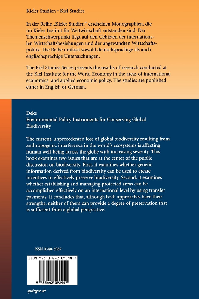 Environmental Policy Instruments for Conserving Global Biodiversity
