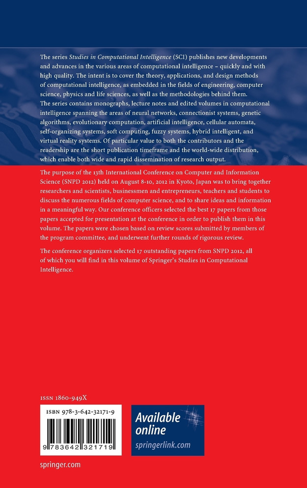 Software Engineering, Artificial Intelligence, Networking and Parallel/Distributed Computing 2012