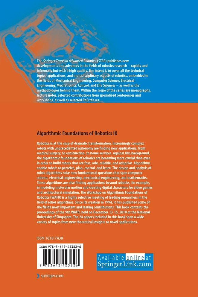 Algorithmic Foundations of Robotics IX