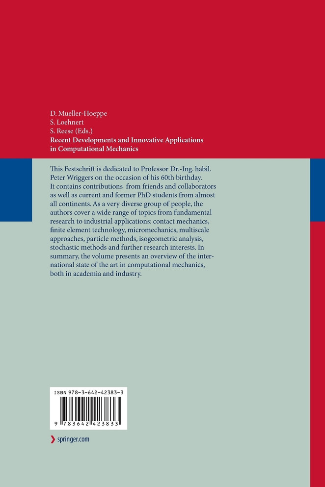 Recent Developments and Innovative Applications in Computational Mechanics