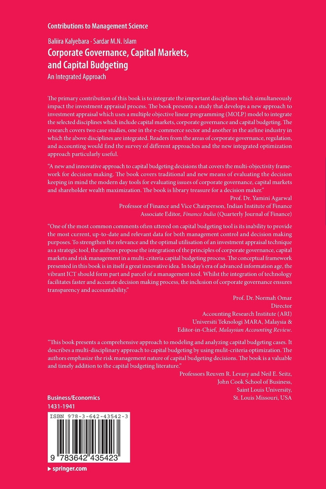 Corporate Governance, Capital Markets, and Capital Budgeting