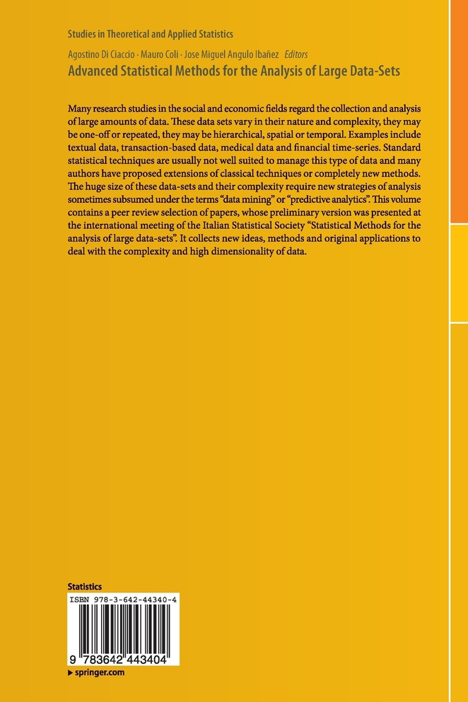 Advanced Statistical Methods for the Analysis of Large Data-Sets