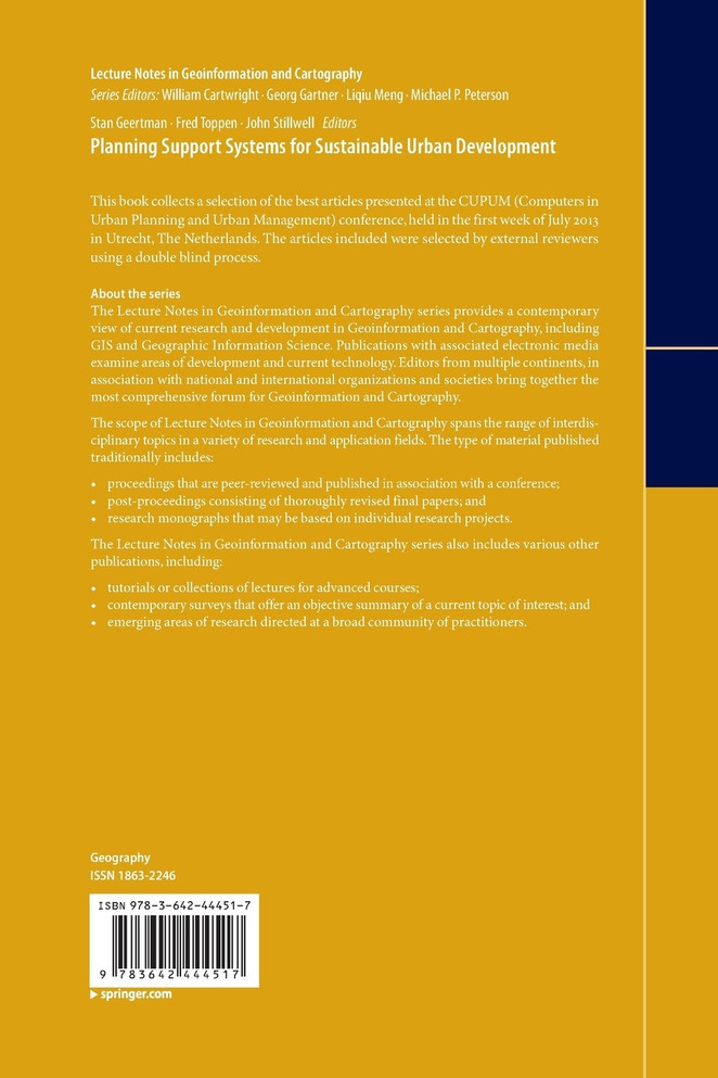 Planning Support Systems for Sustainable Urban Development