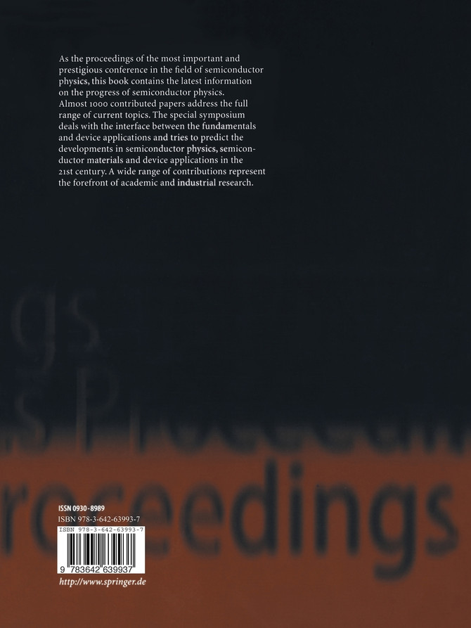 Proceedings of the 25th International Conference on the Physics of Semiconductors Part I