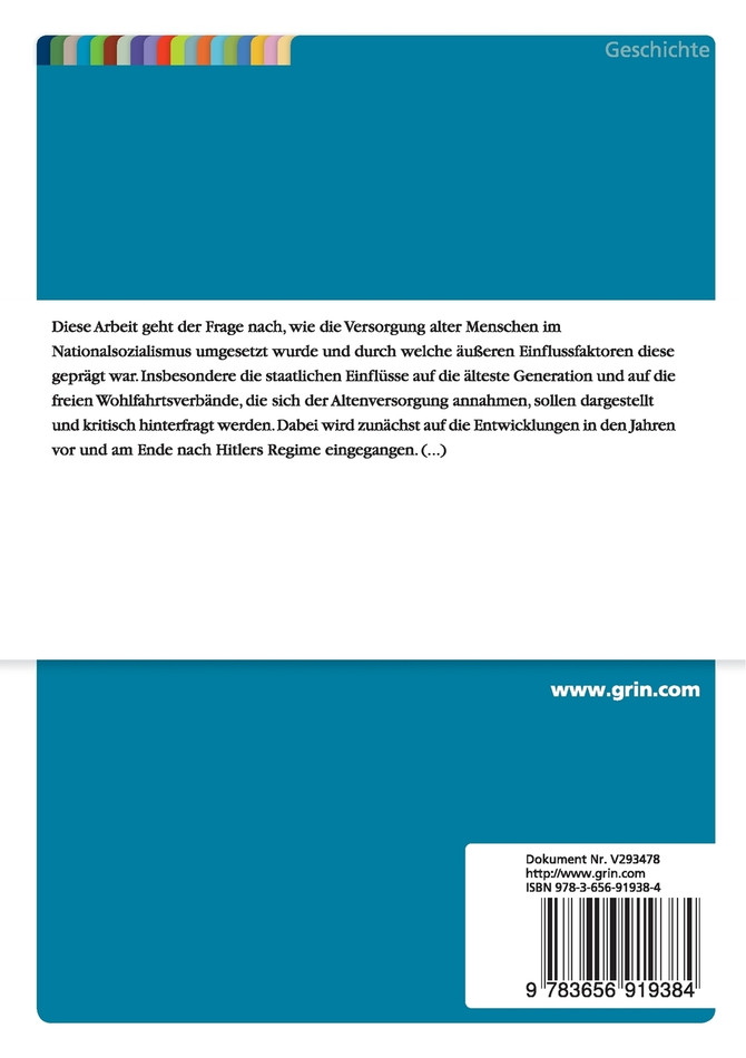 Die Altenversorgung im Nationalsozialismus