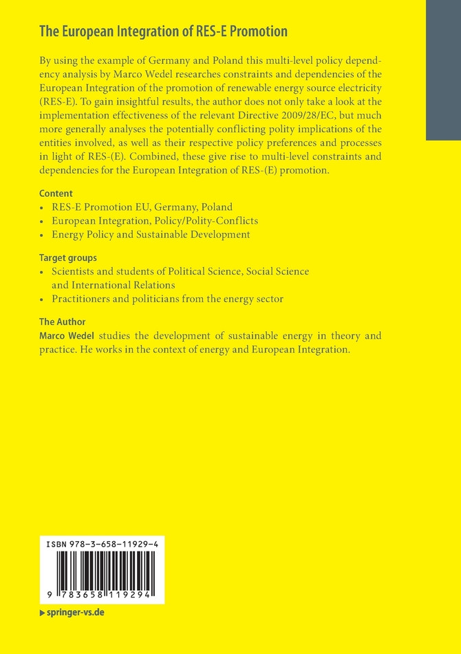 The European Integration of RES-E Promotion