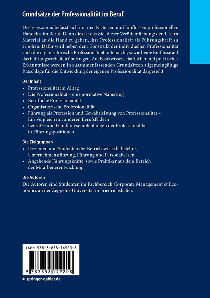 Grundsätze der Professionalität im Beruf