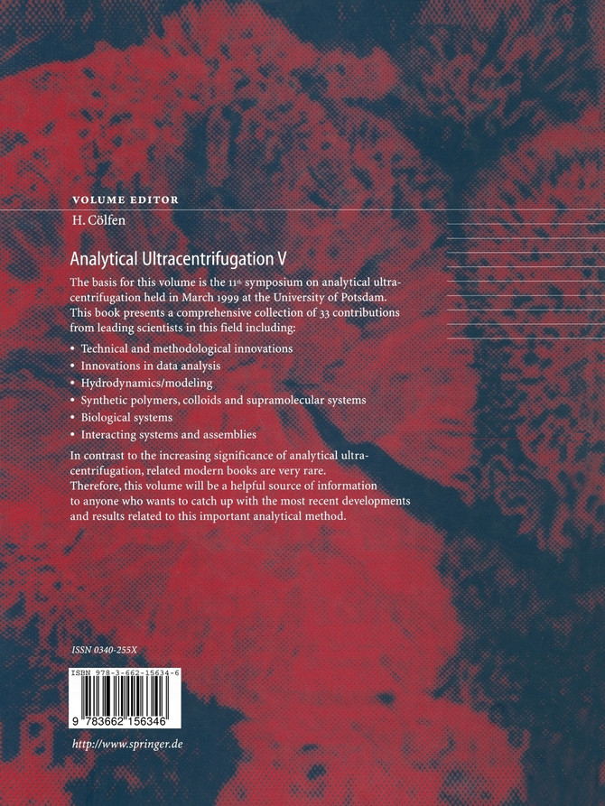 Analytical Ultracentrifugation V