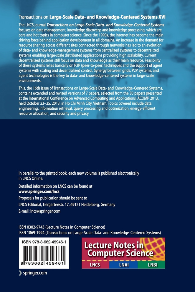 Transactions on Large-Scale Data- and Knowledge-Centered Systems XVI