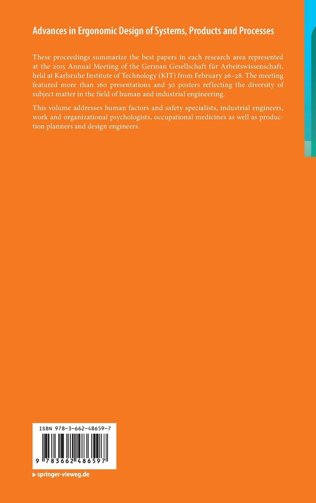 Advances in Ergonomic Design of Systems, Products and Processes