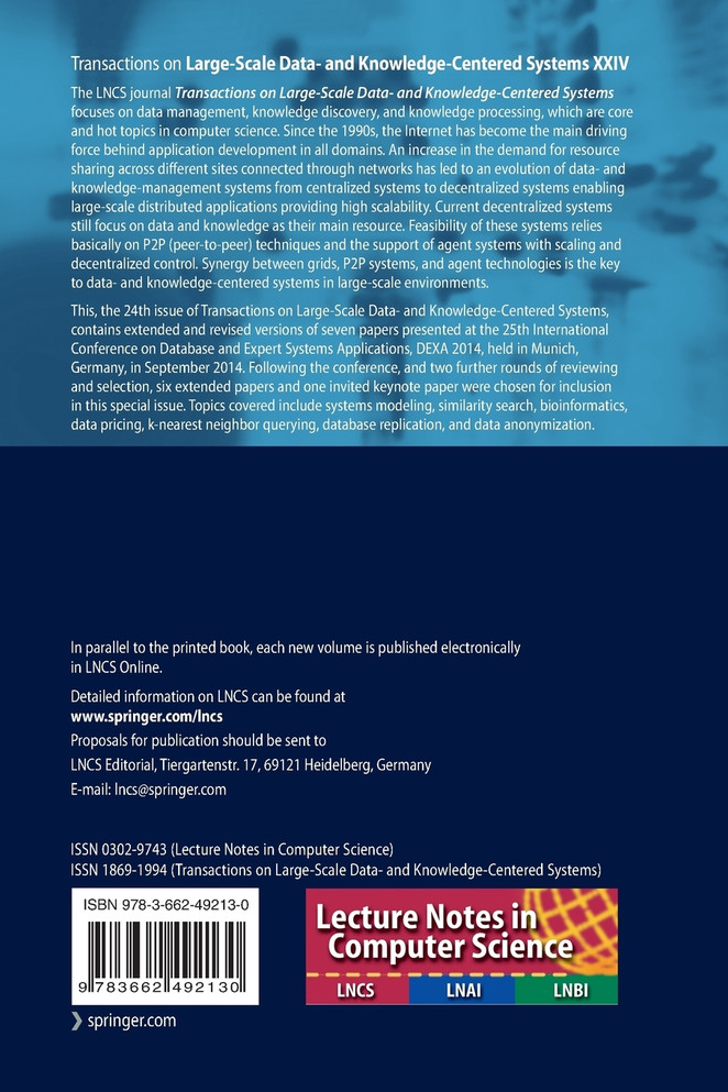 Transactions on Large-Scale Data- and Knowledge-Centered Systems XXIV