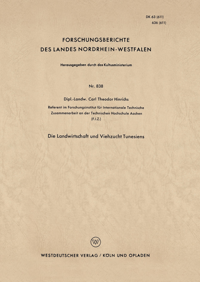 Die Landwirtschaft Und Viehzucht Tunesiens