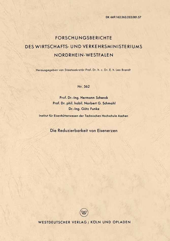 Die Reduzierbarkeit Von Eisenerzen