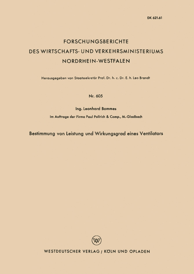 Bestimmung Von Leistung Und Wirkungsgrad Eines Ventilators