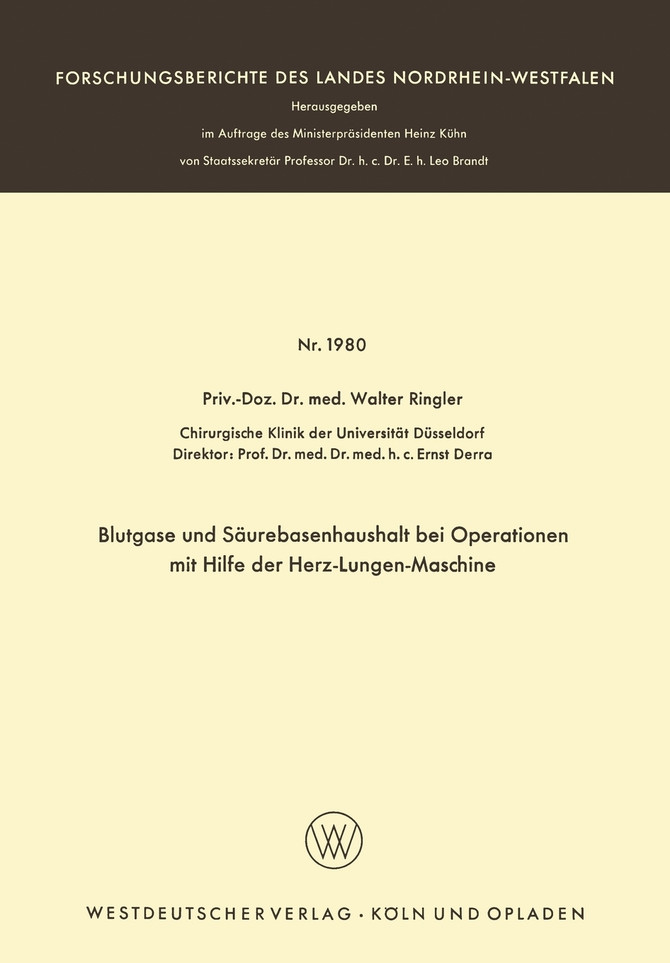 Blutgase und Säurebasenhaushalt bei Operationen mit der Herz-Lungen-Maschine