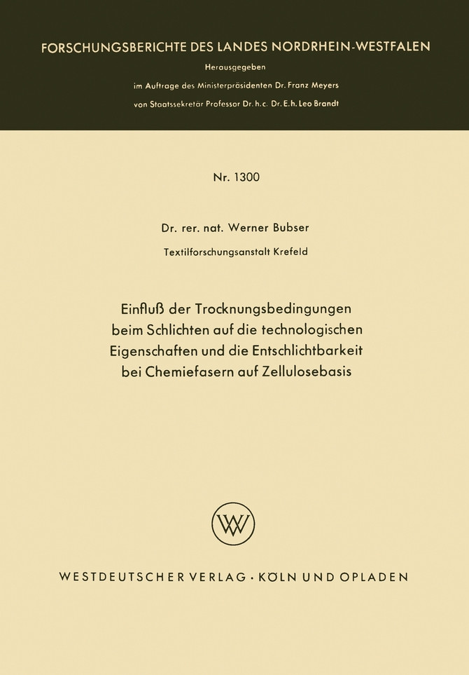 Einfluß der Trocknungsbedingungen beim Schlichten auf die technologischen Eigenschaften und die Entschlichtbarkeit bei Chemiefasern auf Zellulosebasis